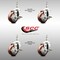 Service Caster 3.5 Inch 316SS Maroon Polyurethane 3/8 Inch Threaded Stem Caster Set Brake SCC SS316TS20S3514-PPUB-MRN-TLB-381615-4 - alternate 3